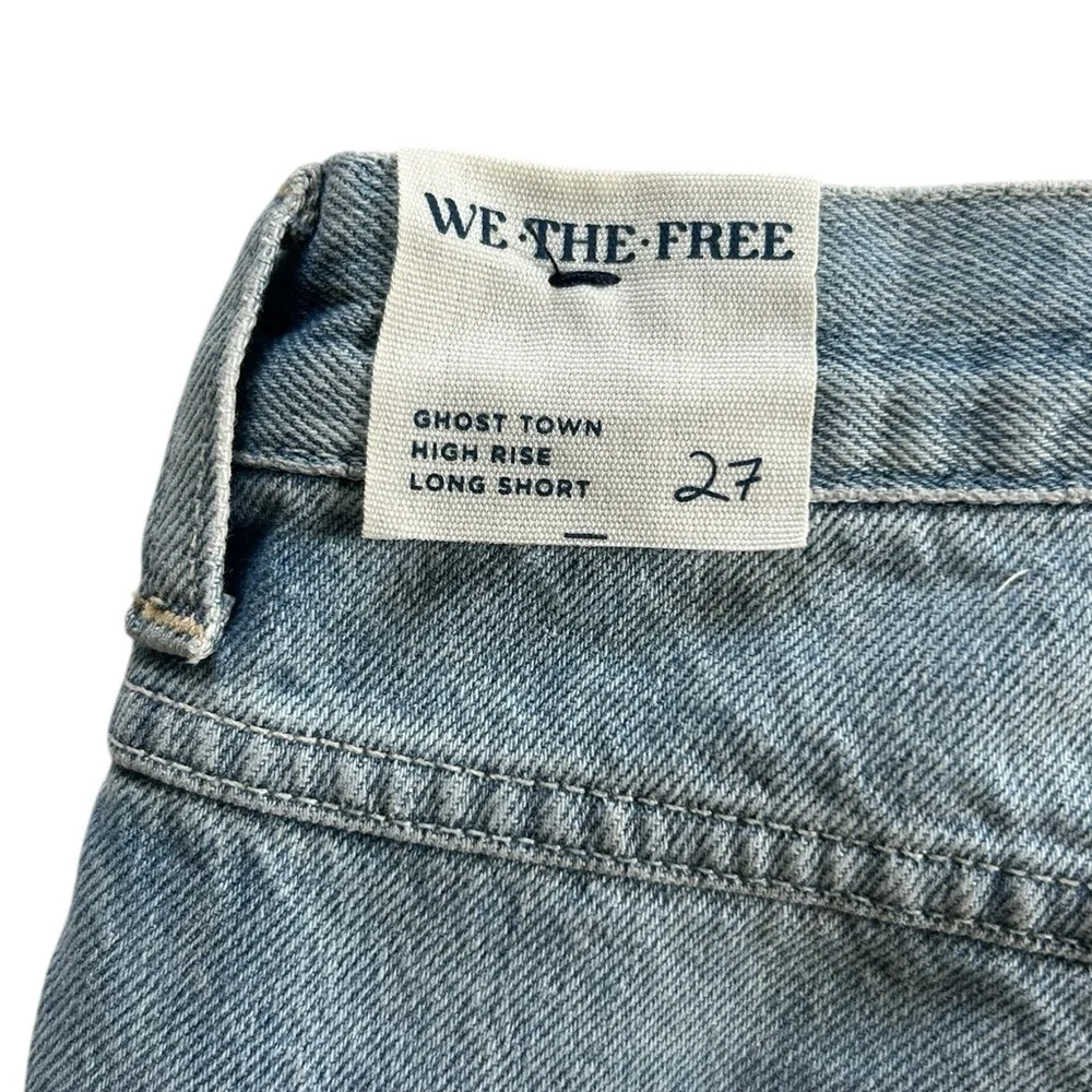 Free People Ghost Town Long Short Raw Hem Mid/High-rise Denim Size 27 NWT